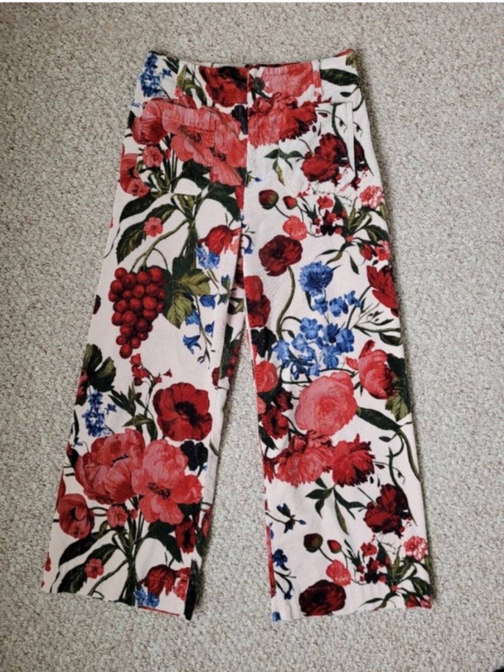 Anthropologie Maeve The Colette Dobby Jacquard Velvet Pants size 29 - Picture 4 of 8